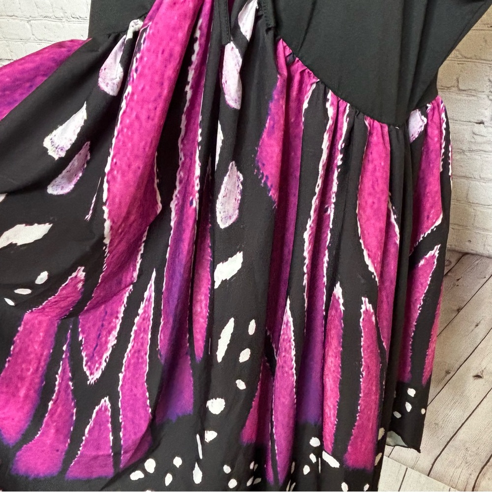 Nextima Black and Purple Butterfly Skirt Dress Size 22 - Picture 3 of 9